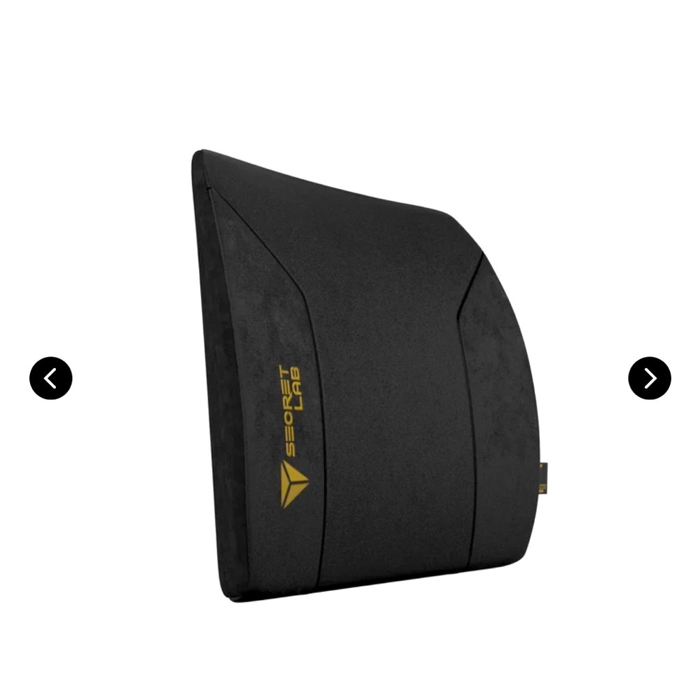 SECRET LAB Black Lumbar Pillow and seat